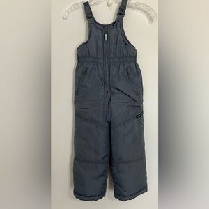 OshKosh B'gosh Kids Snow Bib Gray Overalls Snowsuit Winter Ski Size 4/5.